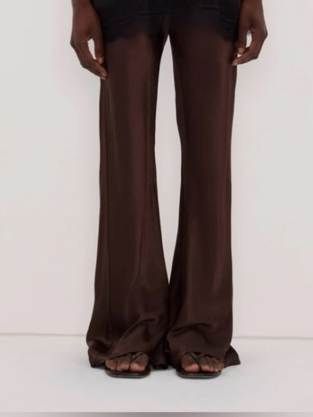 DISSH Brown Satin Flare Pants